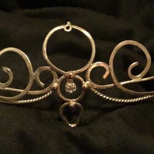 Wedding tiara, custom made, silver wire w/center diamond stone